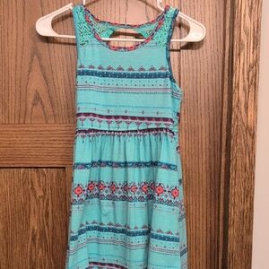Mudd Kids Sleeveless Dress - Teal and Pink